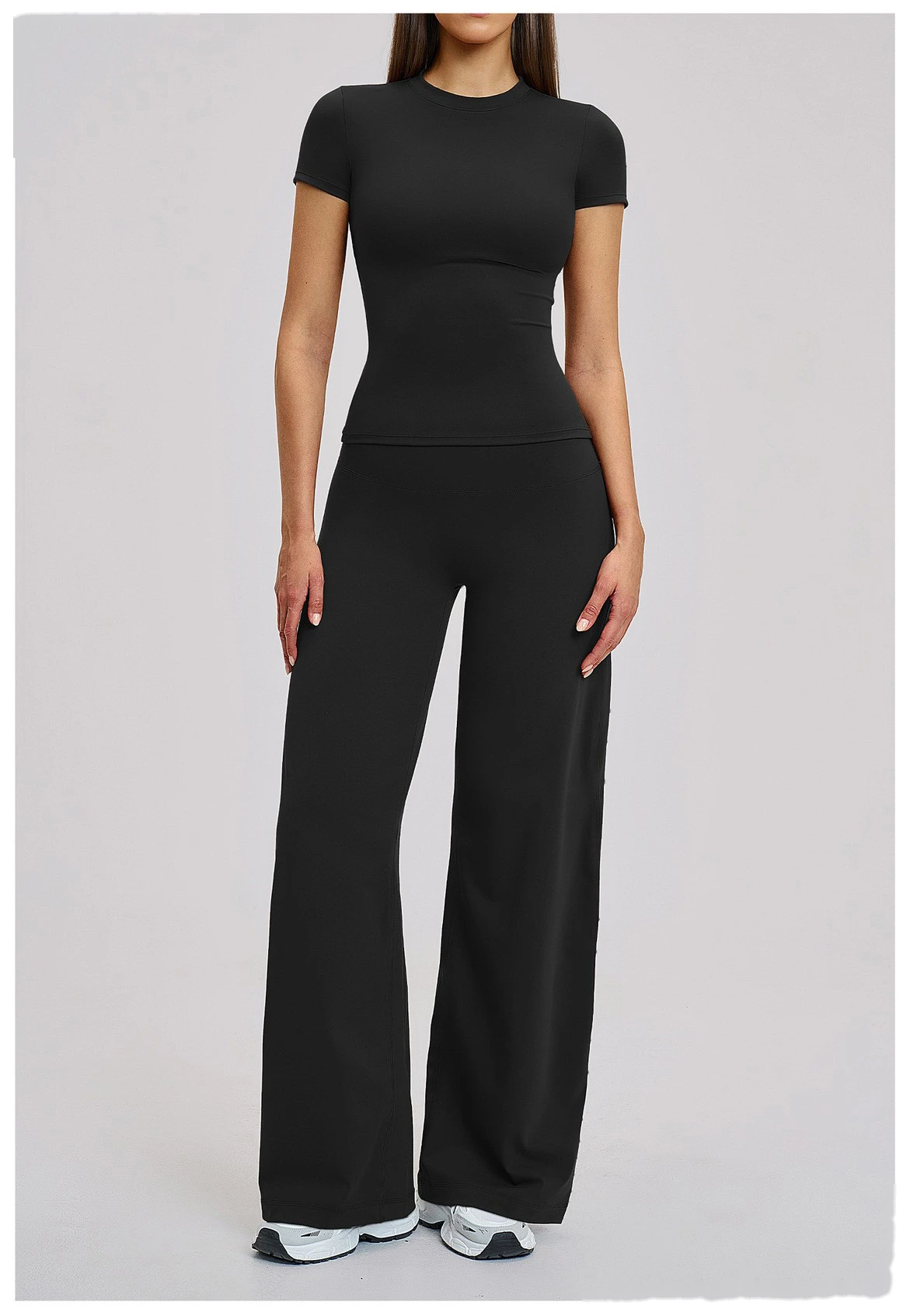 Custom Women's Yoga Set - High-Waisted Tight High-Stretch Leggings & Top for Outdoor Running Fitness detail