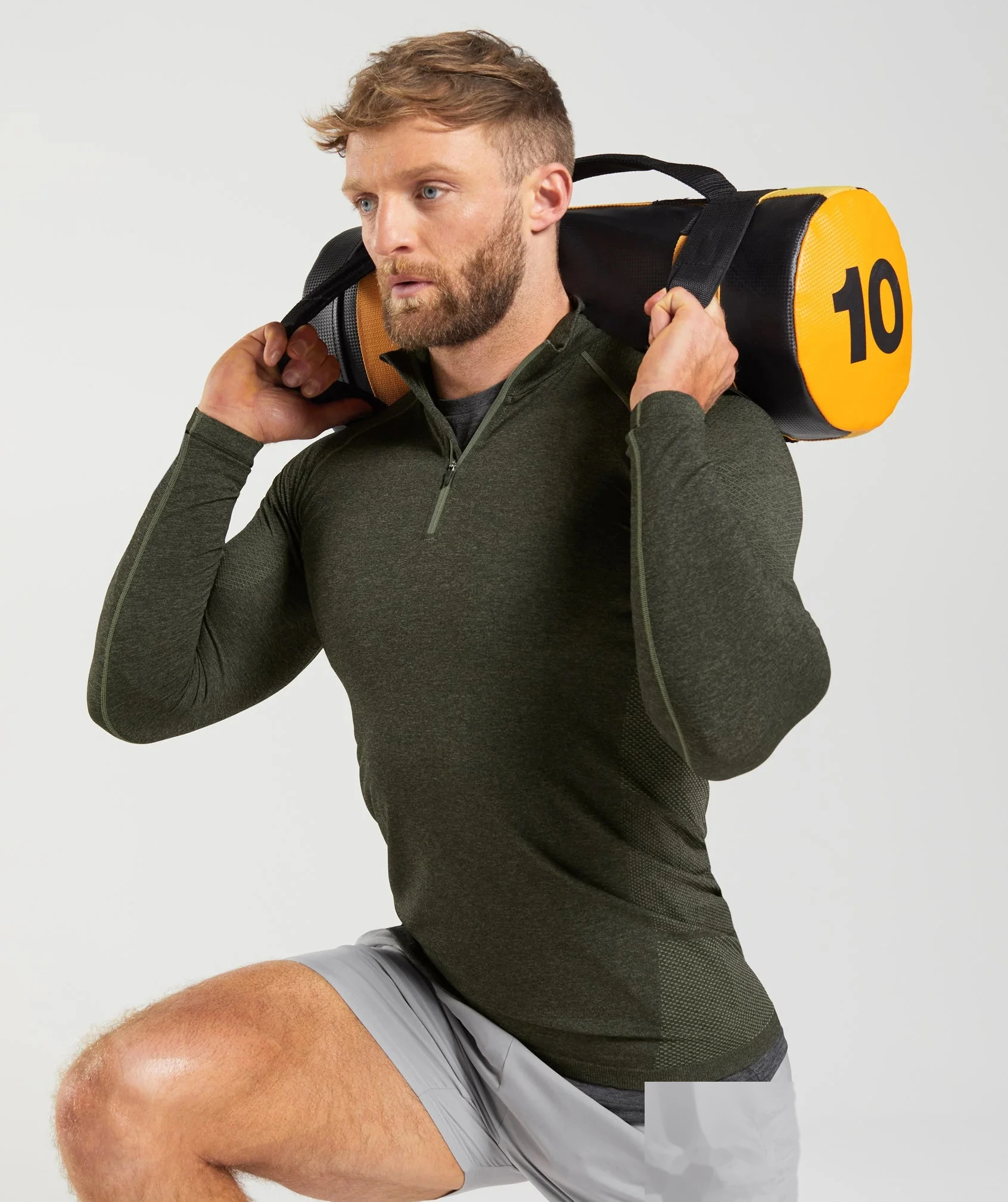 Fashion men's sports fitness tights training T-shirt detail