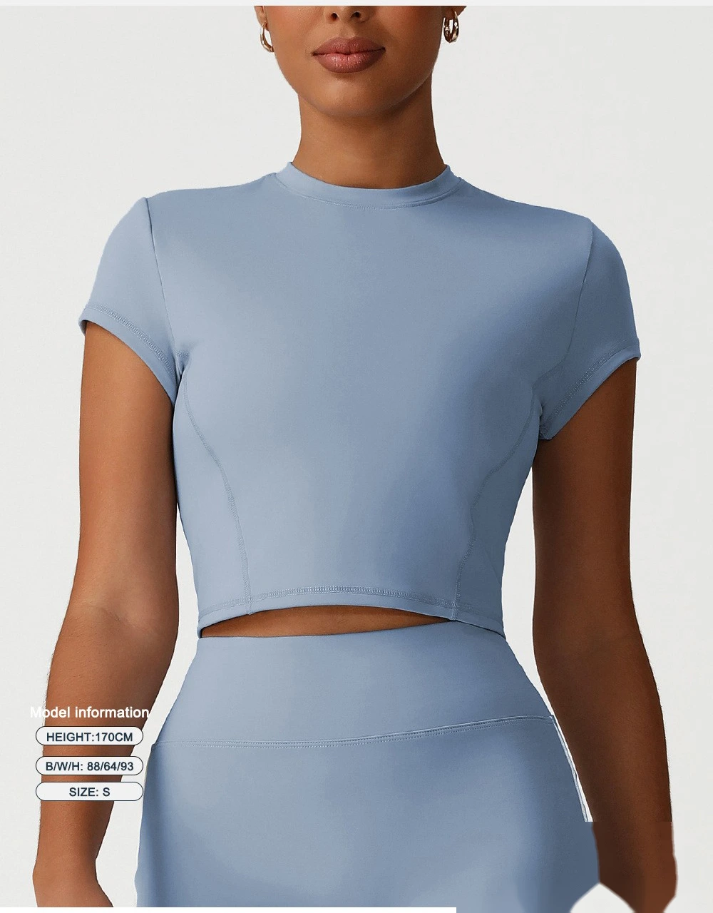 Customized slim quick-drying Pilates short shoulder clothes yoga clothes short sleeve running fitness T-shirt detail