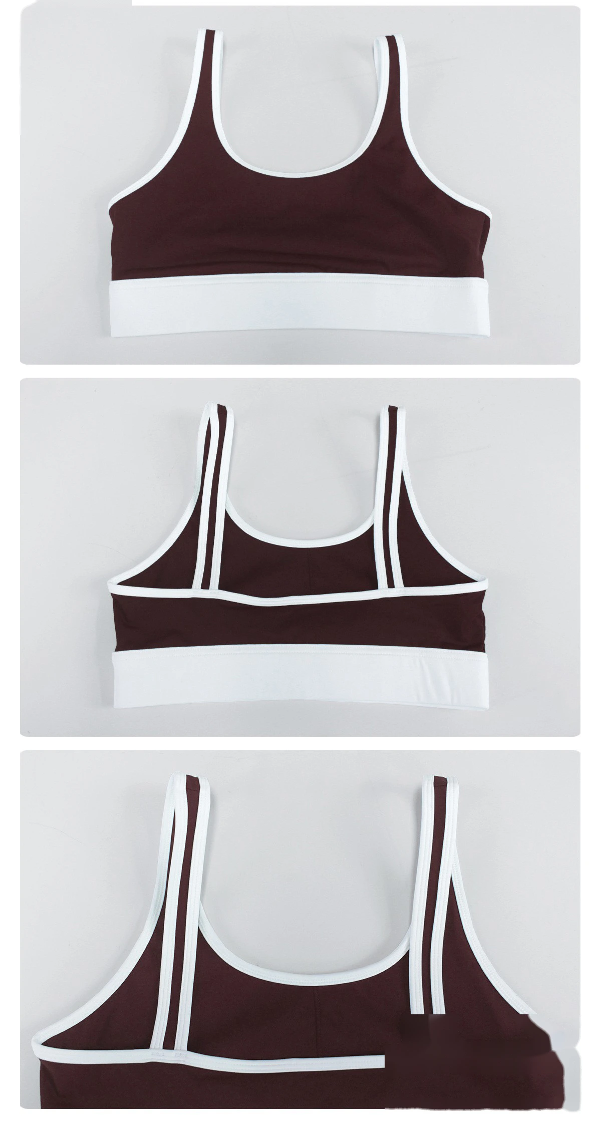 Women’s Custom High Stretch Quick Dry Color Block Sports Bra Beauty Back Yoga Bra Tank Top detail