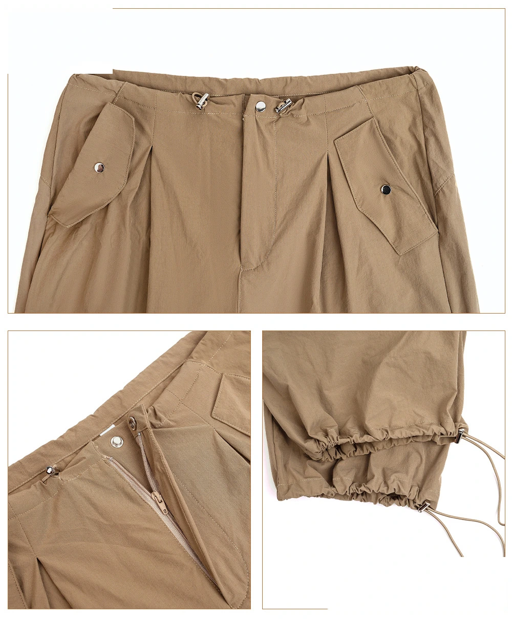 Customized autumn and winter high waist quick-drying sports pants women's leg pants loose straight overalls detail