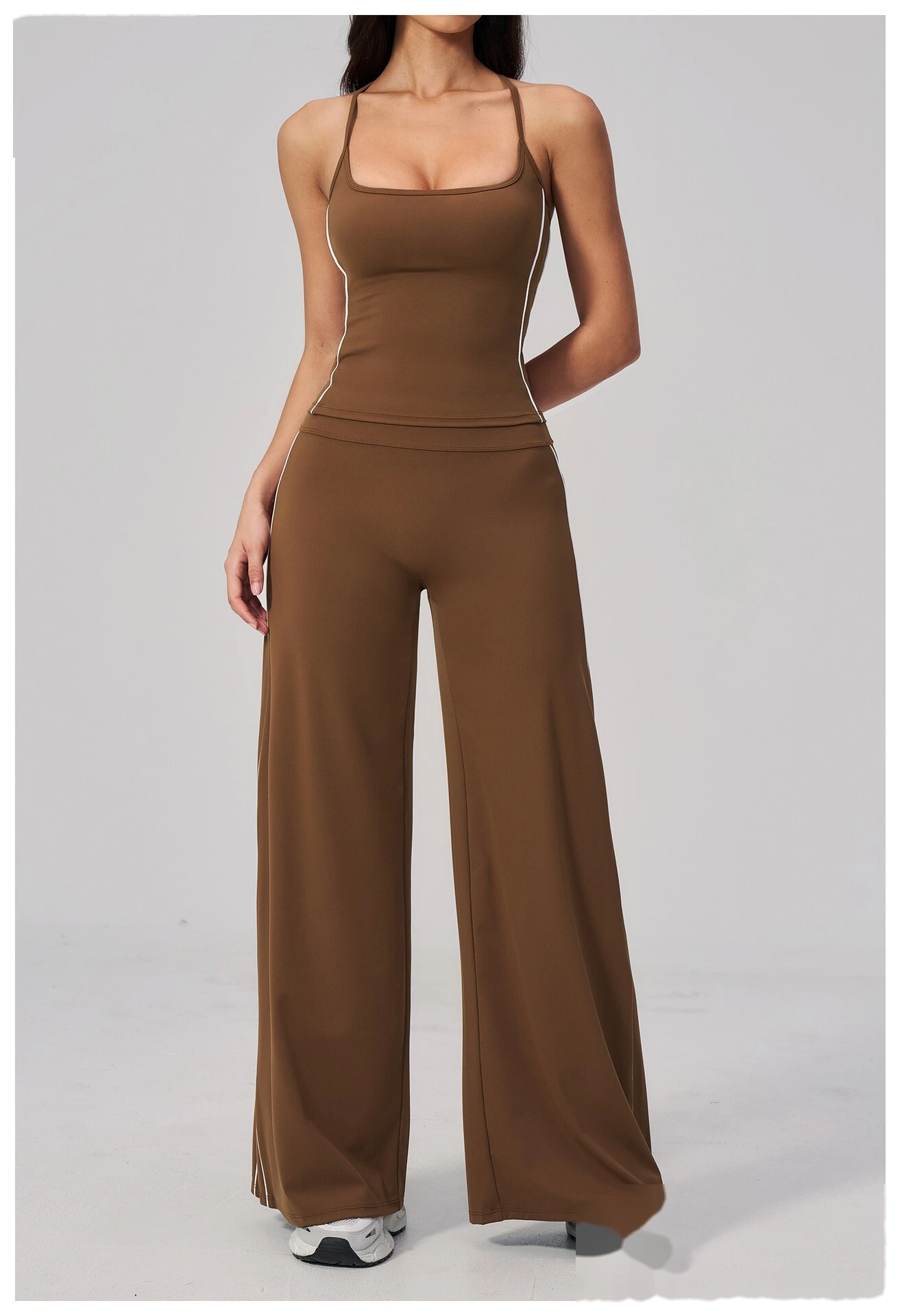 Women Straight Wide Leg Fitness Pants High Elastic Loose Casual Outdoor Sports Daily Trousers detail