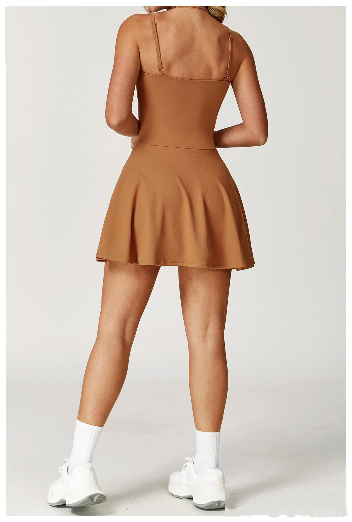 Custom suspender dress female pocket bottoming anti-exposure A-line skirt running tennis skirt detail