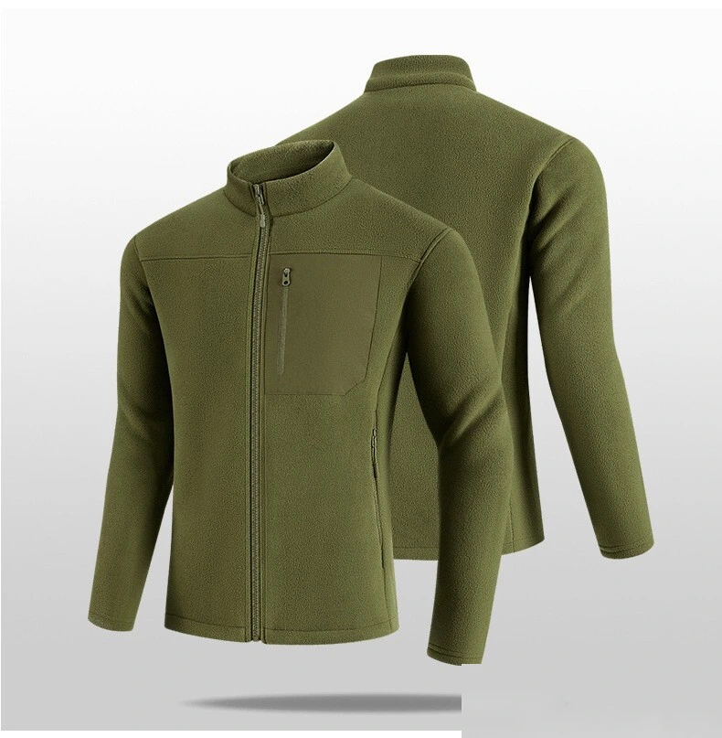 Customizable Men's New Fleece Cardigan | Stand Collar Zipper, Warm Outdoor Style, Ideal for Hiking & Sports detail