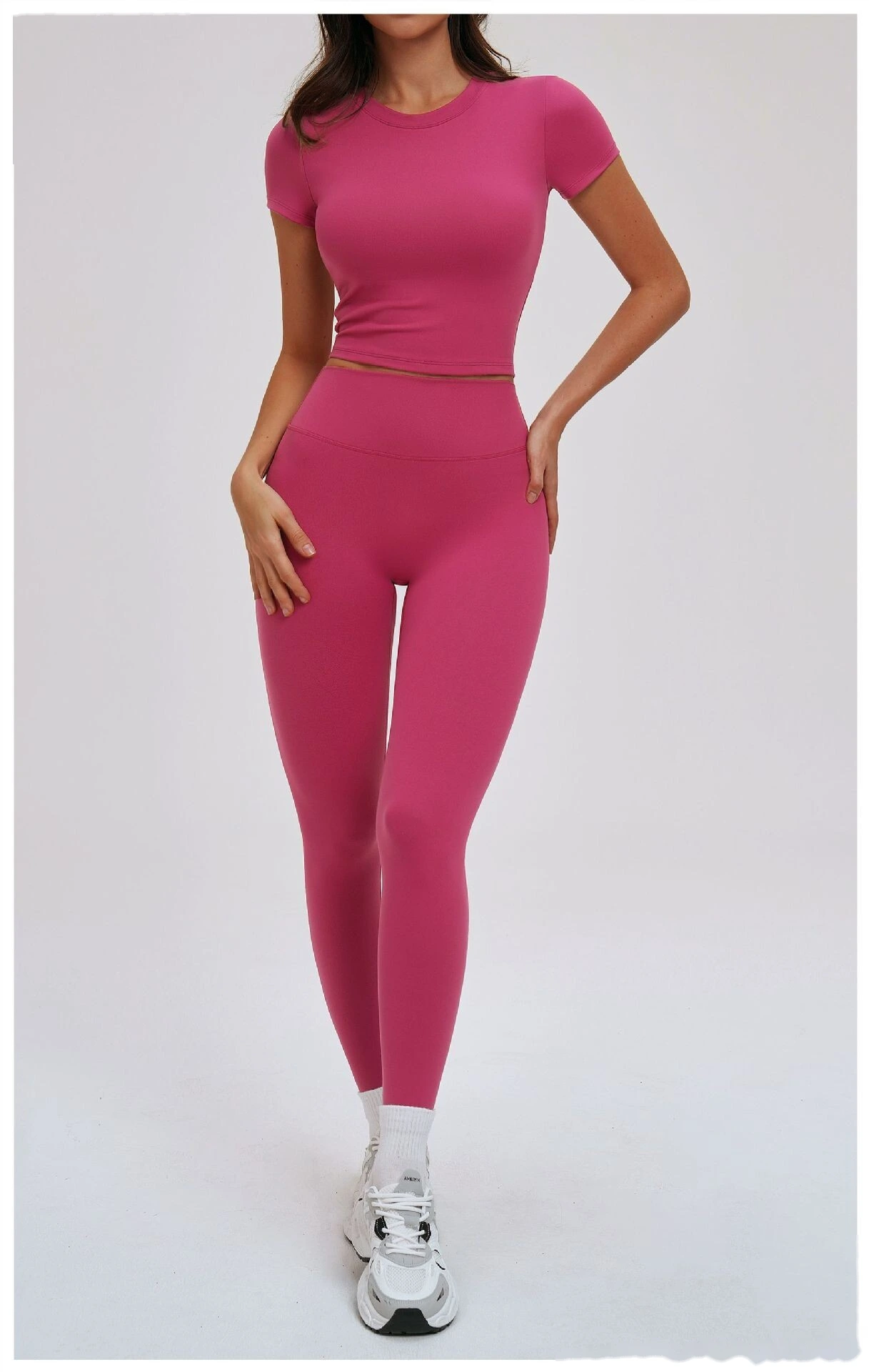 Custom High Waisted Yoga Pants No Camel Toe Tight Butt Lifting Sports Leggings for Outdoor Workout detail
