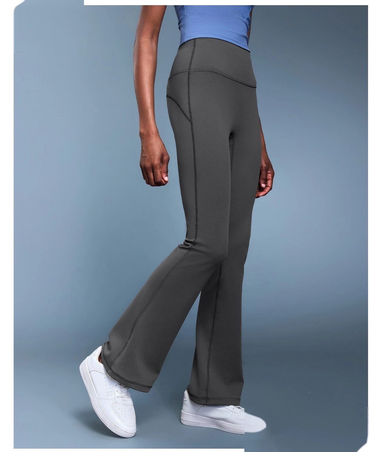 Custom-made women's autumn and winter velvet warm elastic micro-pants with abdomen slimming exercise yoga pants detail