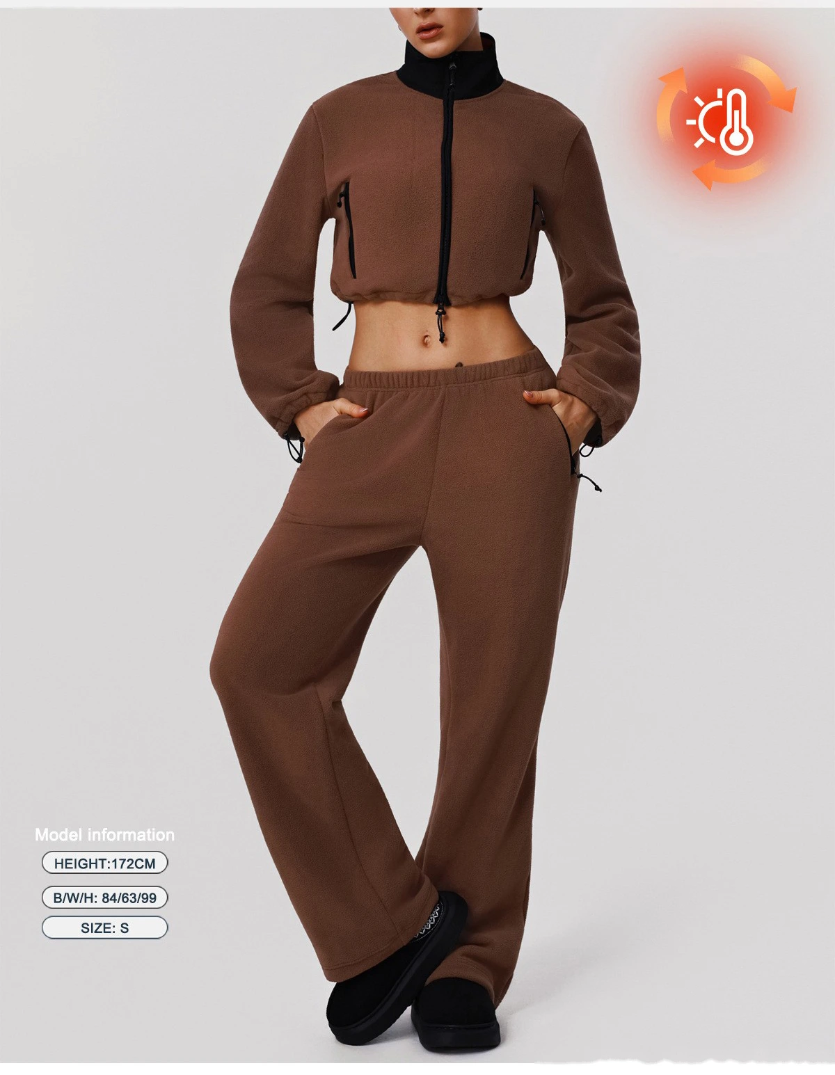 Custom Winter Warm Sweatpants - Women's Wide-Leg Slim Straight Loose Pants for Outdoor Running detail
