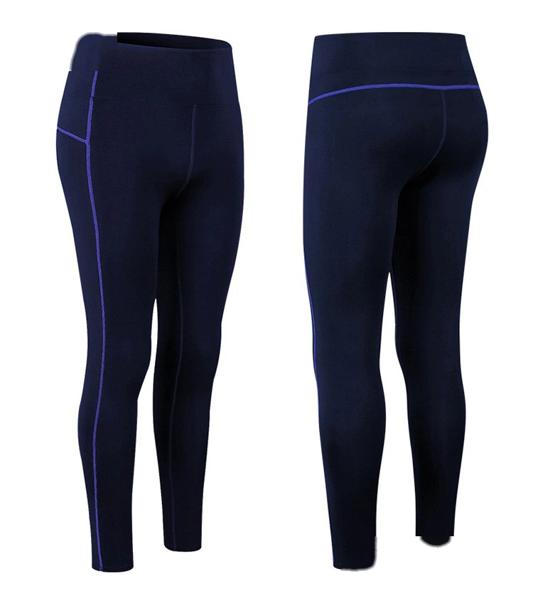 Customized autumn and winter ladies plus velvet sports pants running yoga fitness pants high waist tights detail