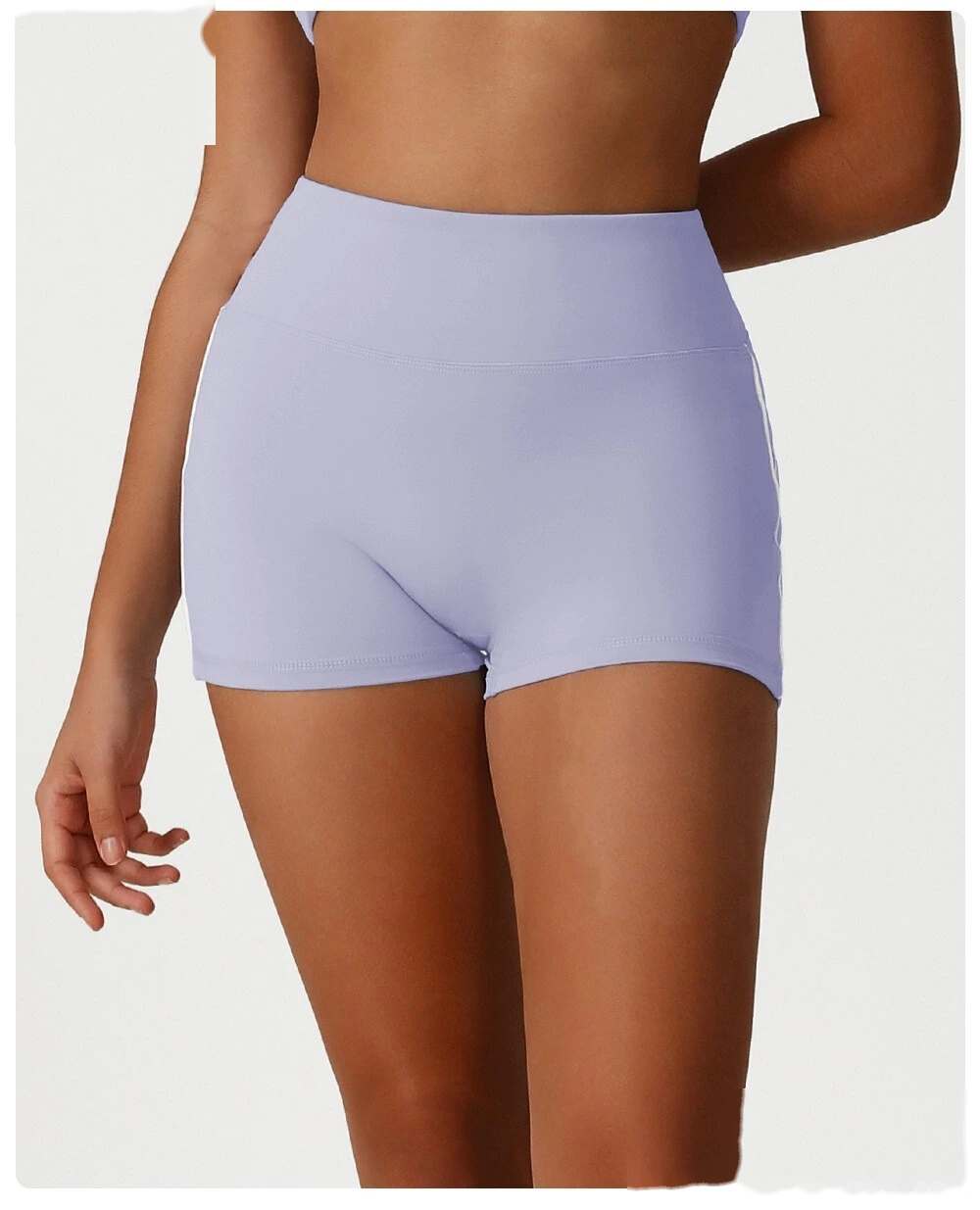 Custom color matching tight-fitting yoga pants peach hip high waist shorts without T-line outdoor running fitness shorts detail