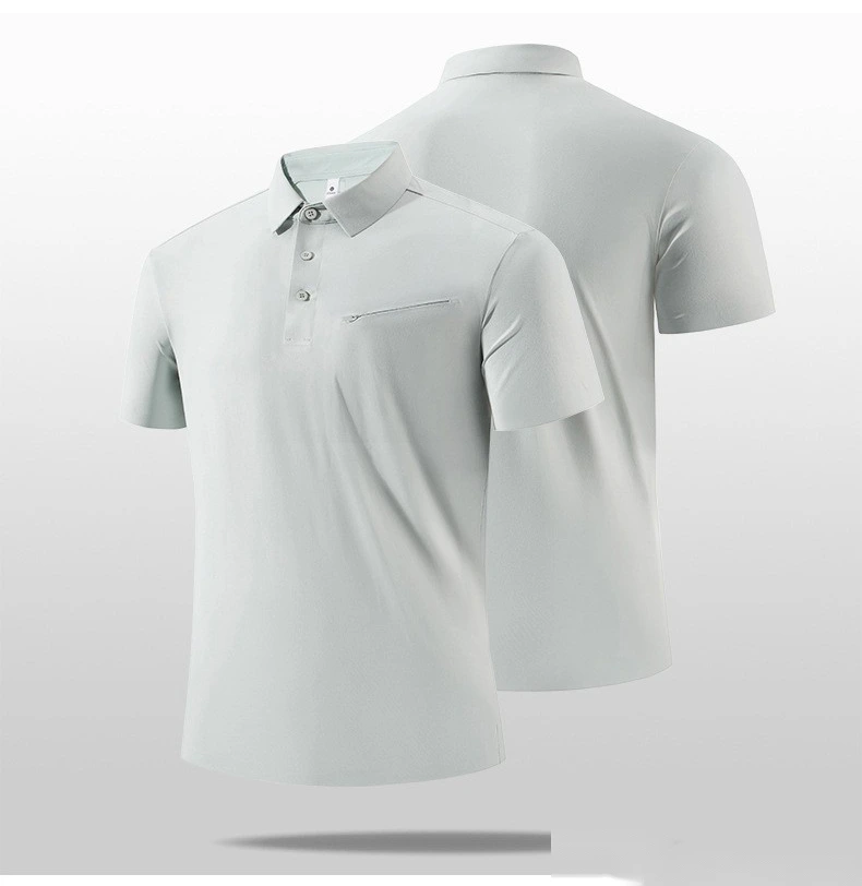 POLO shirt golf quick-drying clothes stand collar zipper fashion running casual men's design top detail
