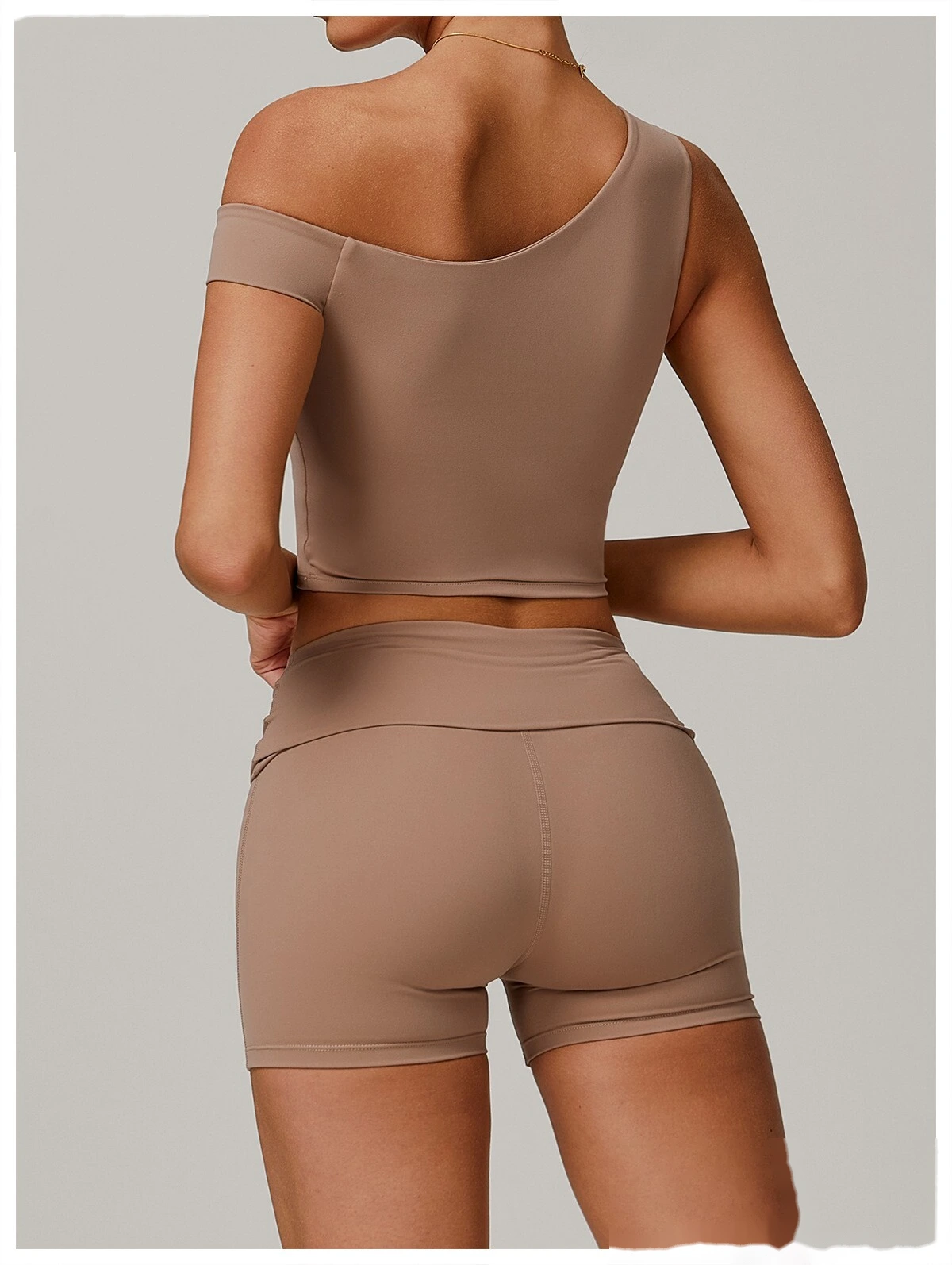 Environmentally-friendly regenerative yoga vest women wear running and fitness underwear with irregular inclined shoulde detail