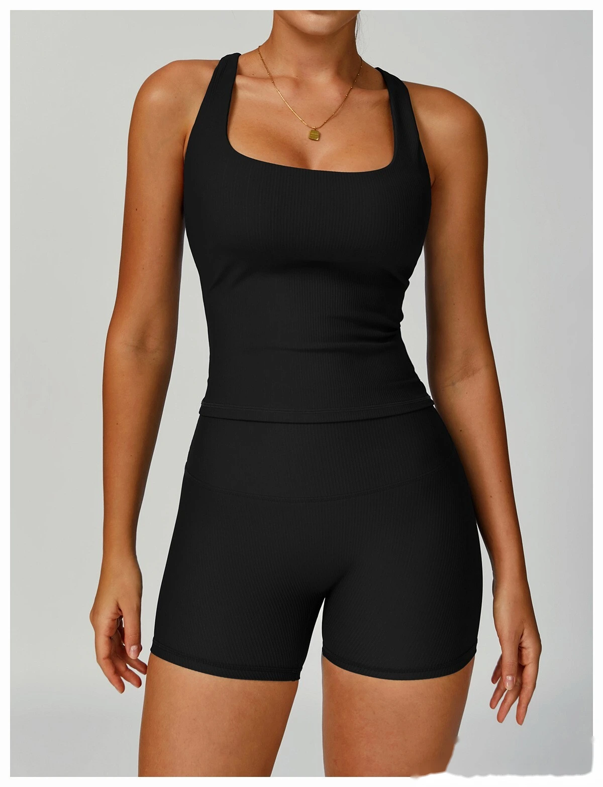 Customized yoga vest tight back sports vest outdoor running fitness clothes detail