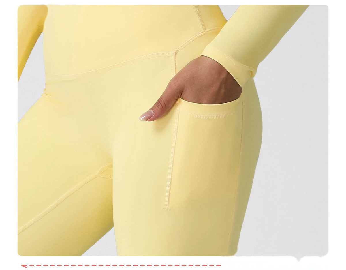 Custom slim pocket dance wide-leg pants hip high waist leisure bell bottoms fitness yoga pants. detail
