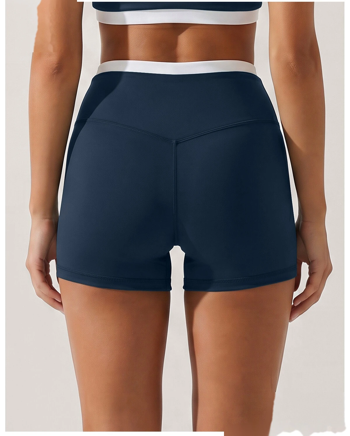 Custom Logo High Waisted Three Quarter Leggings, Stretch Slimming Athletic Shorts for Daily Workout detail