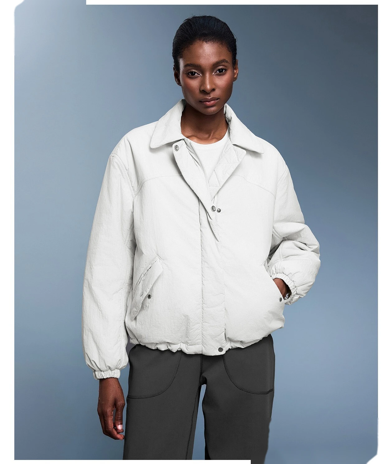Customize casual cotton-padded jacket women's waterproof and warm light cotton-padded coat in autumn and winter. detail