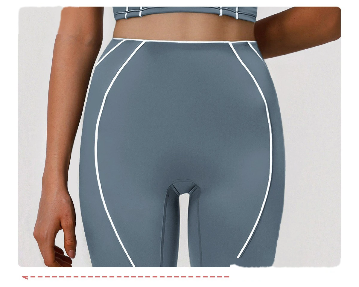 Custom Color Block Fitness Set - High Support Sports Bra & Tight Training Leggings for Yoga Running detail
