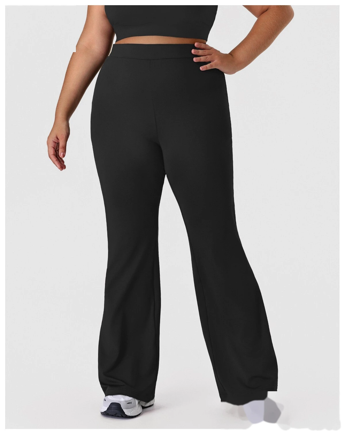 Bulk Custom Women's Plus-Size Flare Yoga Pants - High-Stretch, Slim-Fit, Daily/Fitness Wear | Direct Factory detail
