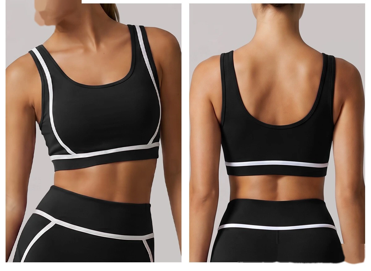 Customized contrast color sports bra women's running high-strength yoga clothing fitness bra vest Manufacturer detail