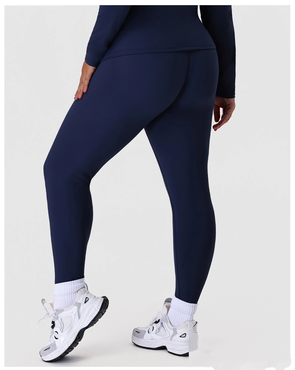 Women's Plus Size High-Waisted Yoga Leggings - Customizable Slimming Tummy Control Pants for Outdoor Fitness & Running detail