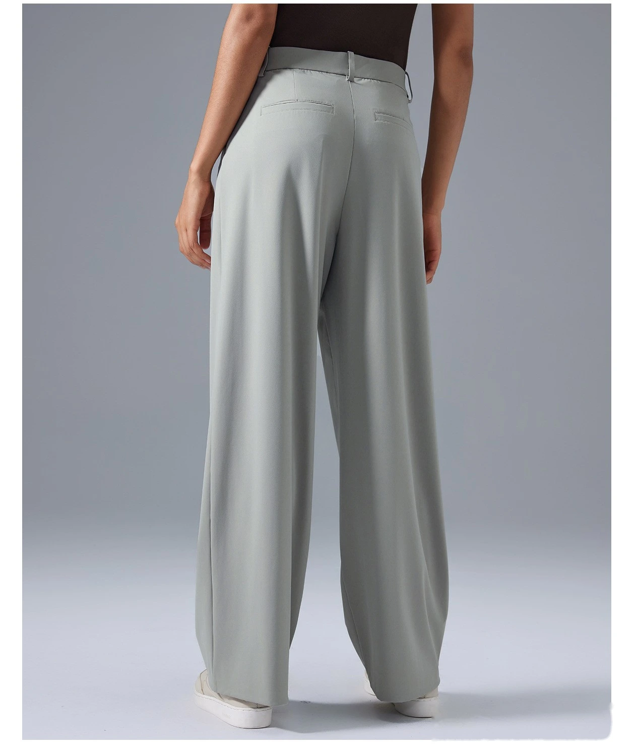 Customized women's loose wide-leg pants with high waist drape breathable straight pants sports casual pants. detail