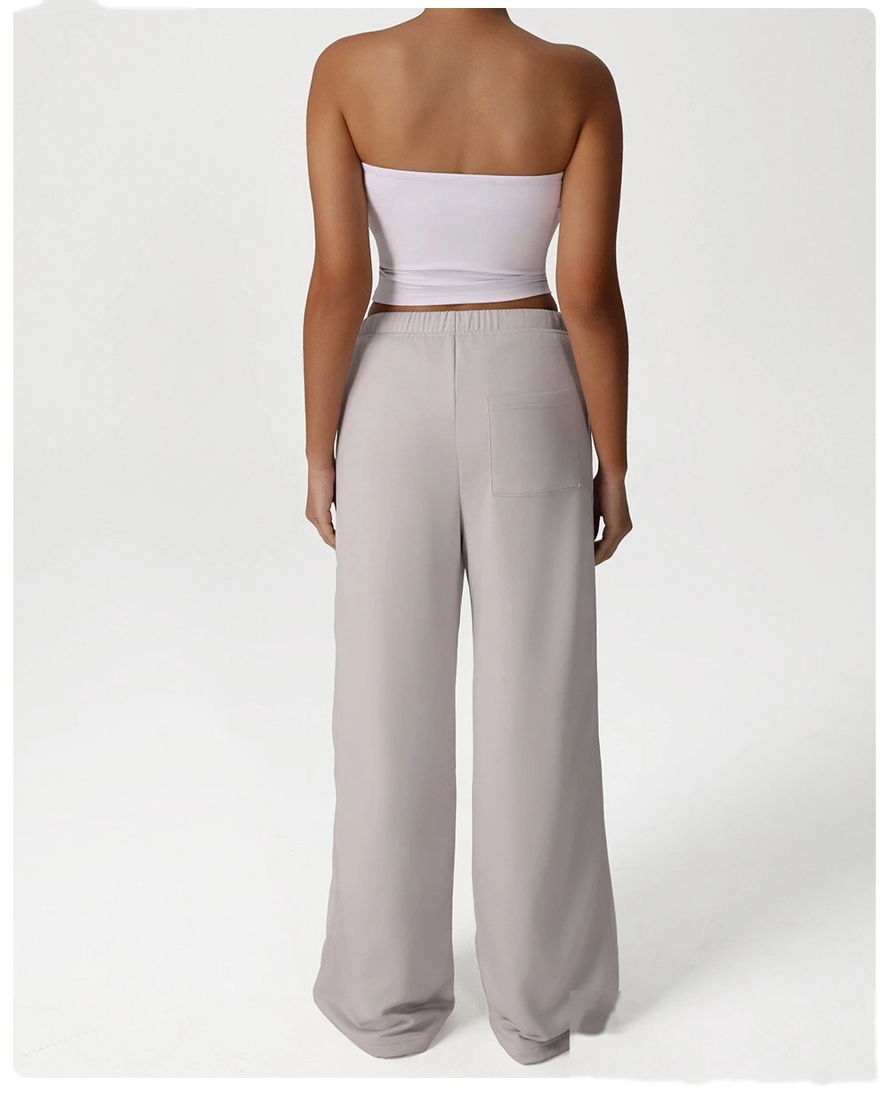 Custom leisure sweatpants loose pocket straight wide-leg pants dance training yoga pants running fitness pants detail