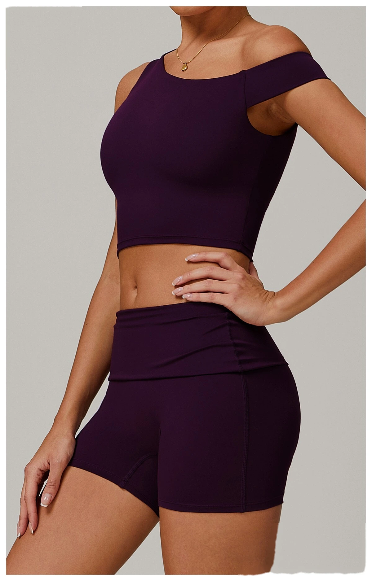 Environmentally-friendly regenerative yoga vest women wear running and fitness underwear with irregular inclined shoulde detail
