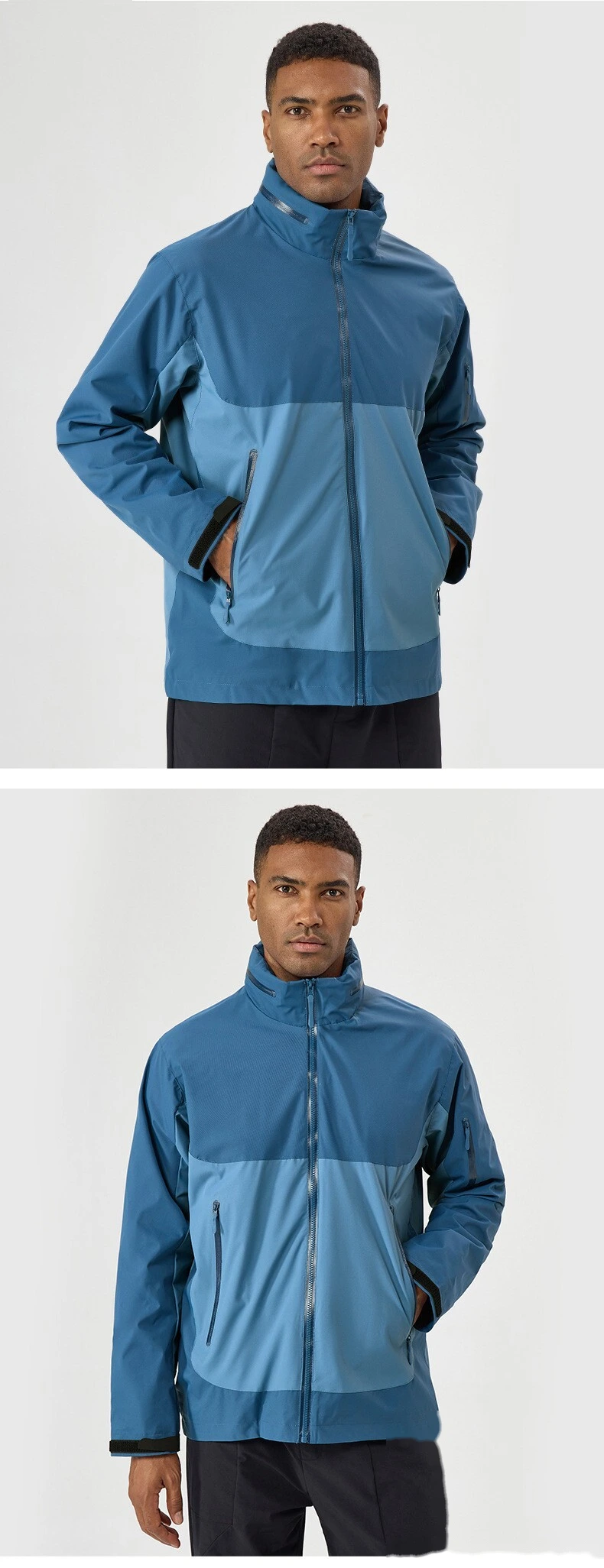 Custom Men's Multi-Functional Outdoor Jacket - Hooded, Windproof, Waterproof for Hiking & Mountaineering detail