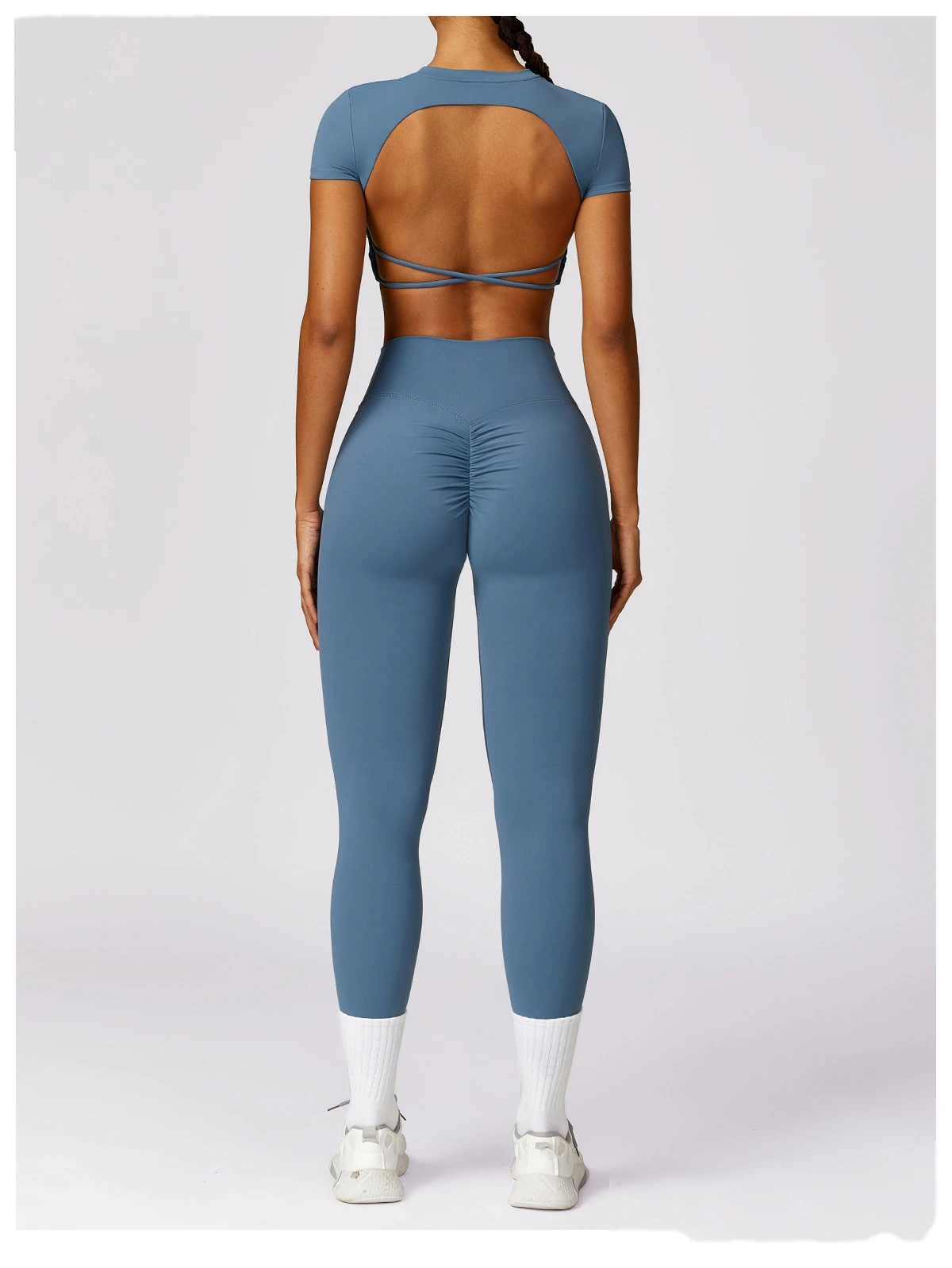 Customized yoga pants sanding, abdomen lifting and hip lifting, high waist wearing running and fitness pants. detail