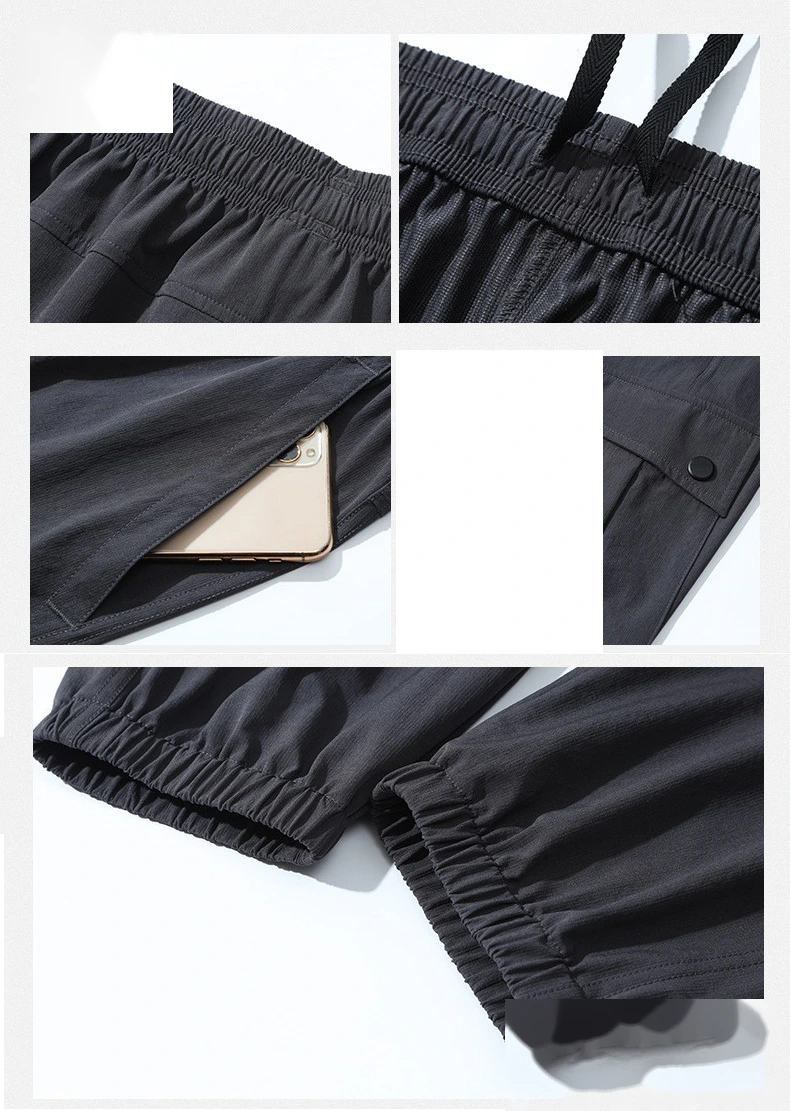 Customized sweatpants men's outdoor winter quick-drying pants elastic leg fitness and leisure overalls pants detail