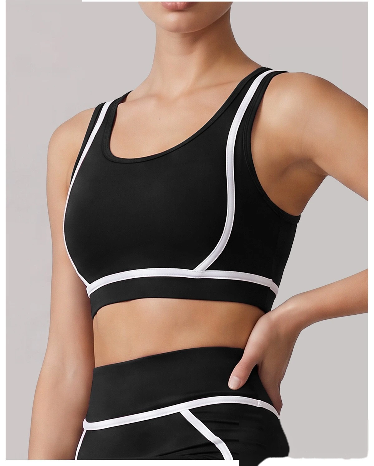 Customized contrast color sports bra women's running high-strength yoga clothing fitness bra vest Manufacturer detail