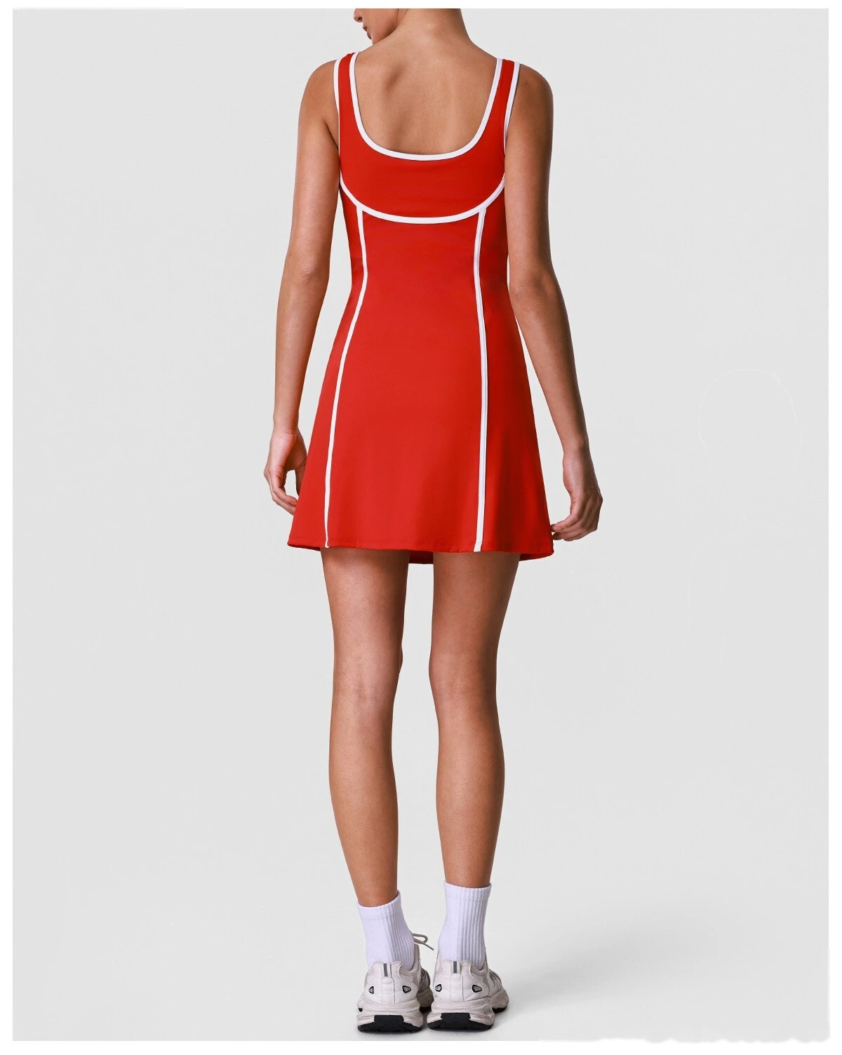 Custom Women’s Slim Fit Halter Tennis Skort Romper Backless Beauty Back Yoga Workout Dress detail