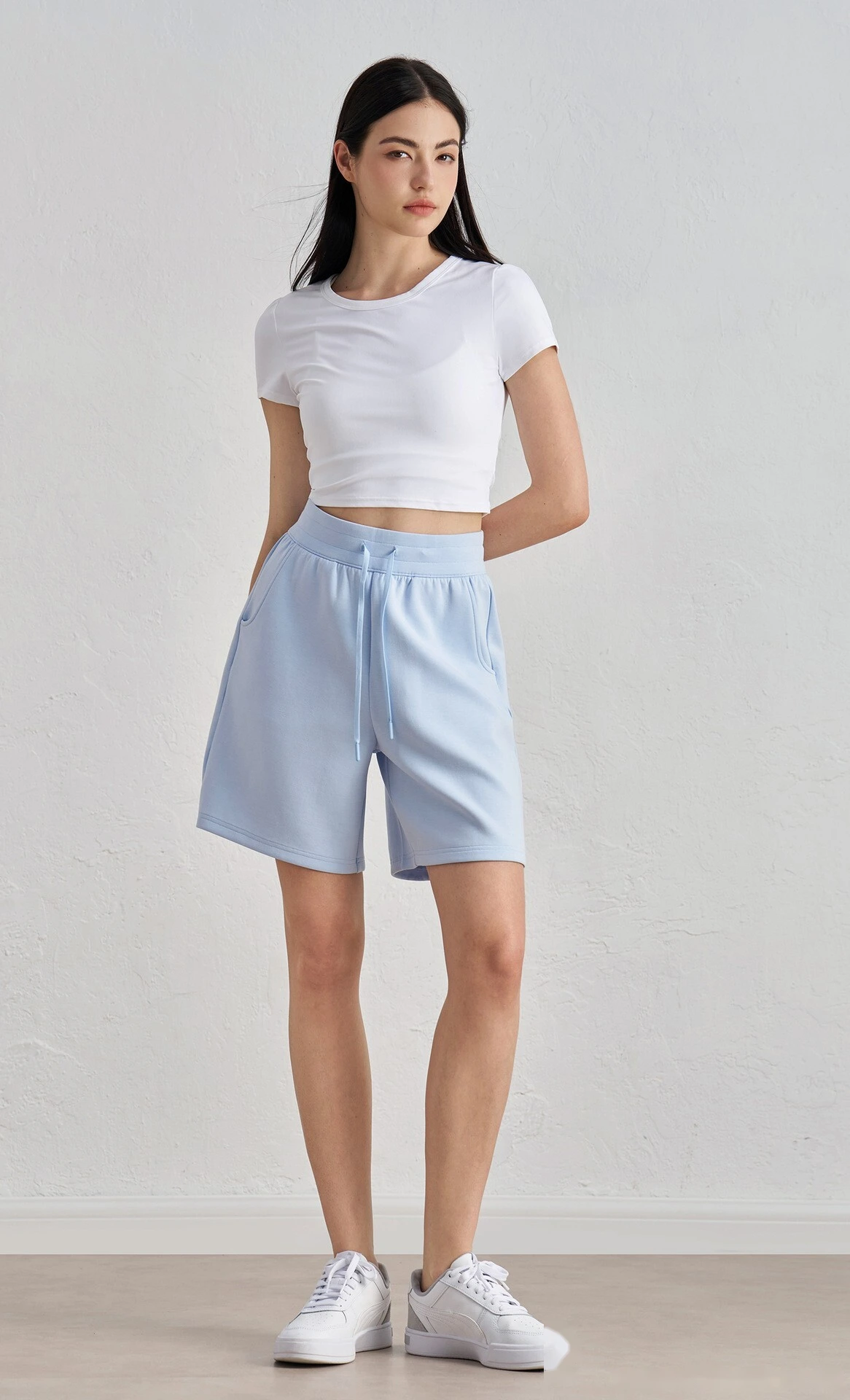 Air layer running shorts loose casual fitness five-point shorts female fitness shorts detail