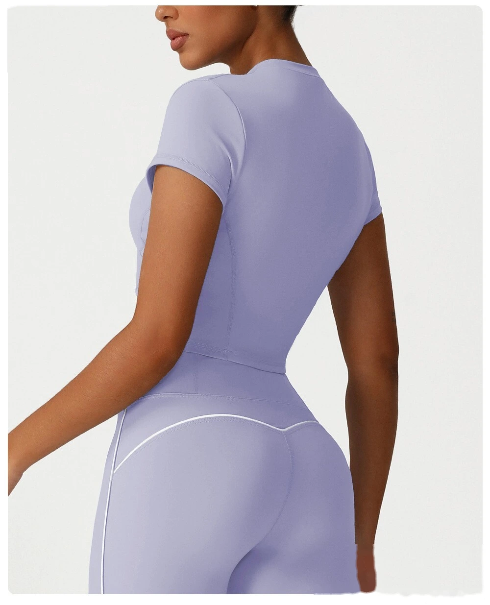 Customized slim quick-drying Pilates short shoulder clothes yoga clothes short sleeve running fitness T-shirt detail