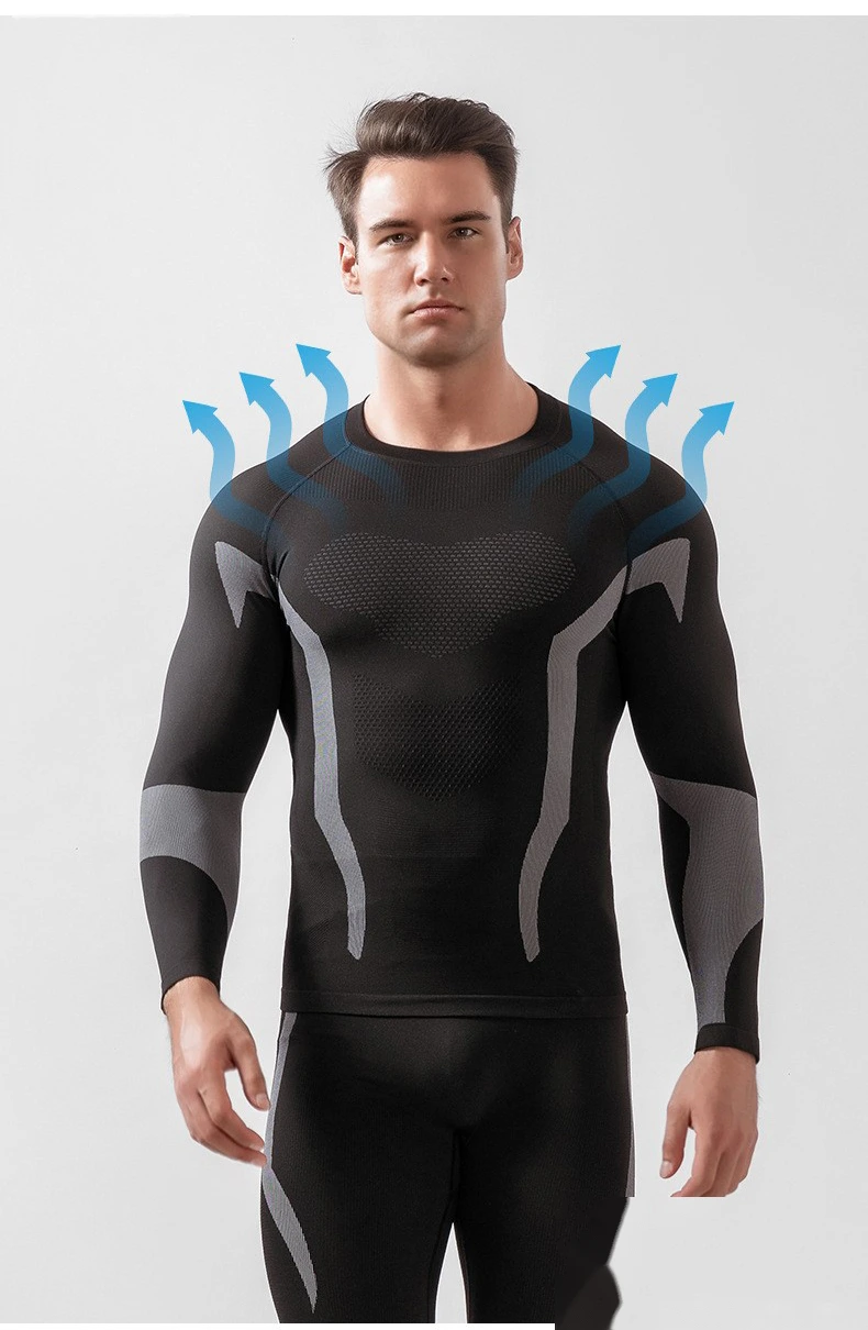 Custom ski thermal underwear for men and women bottoming tights riding outdoor sports tights set. detail