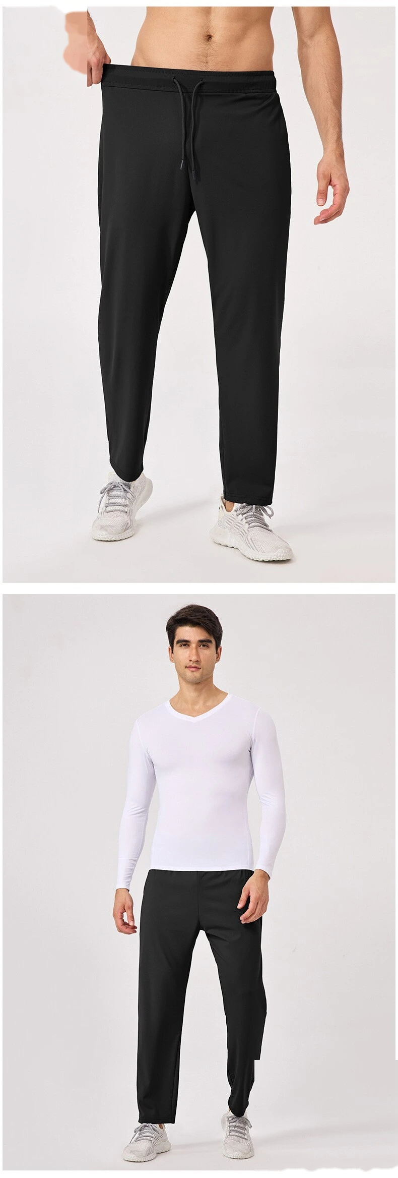 Men’s Loose Athletic Long Pants Breathable Quick Dry Fitness Running Pants with Slant Pockets Outdoor Sportswear detail
