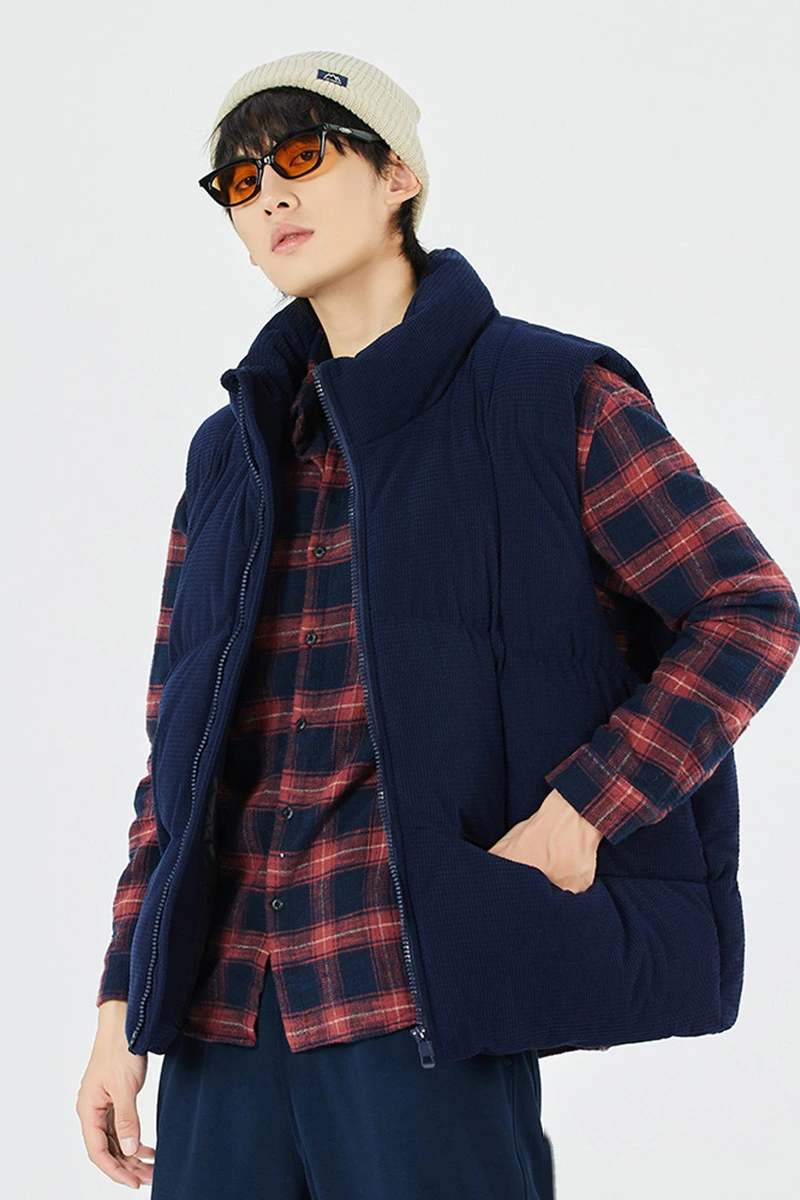 Customized fashion casual winter warm cotton vest vest for men and women detail
