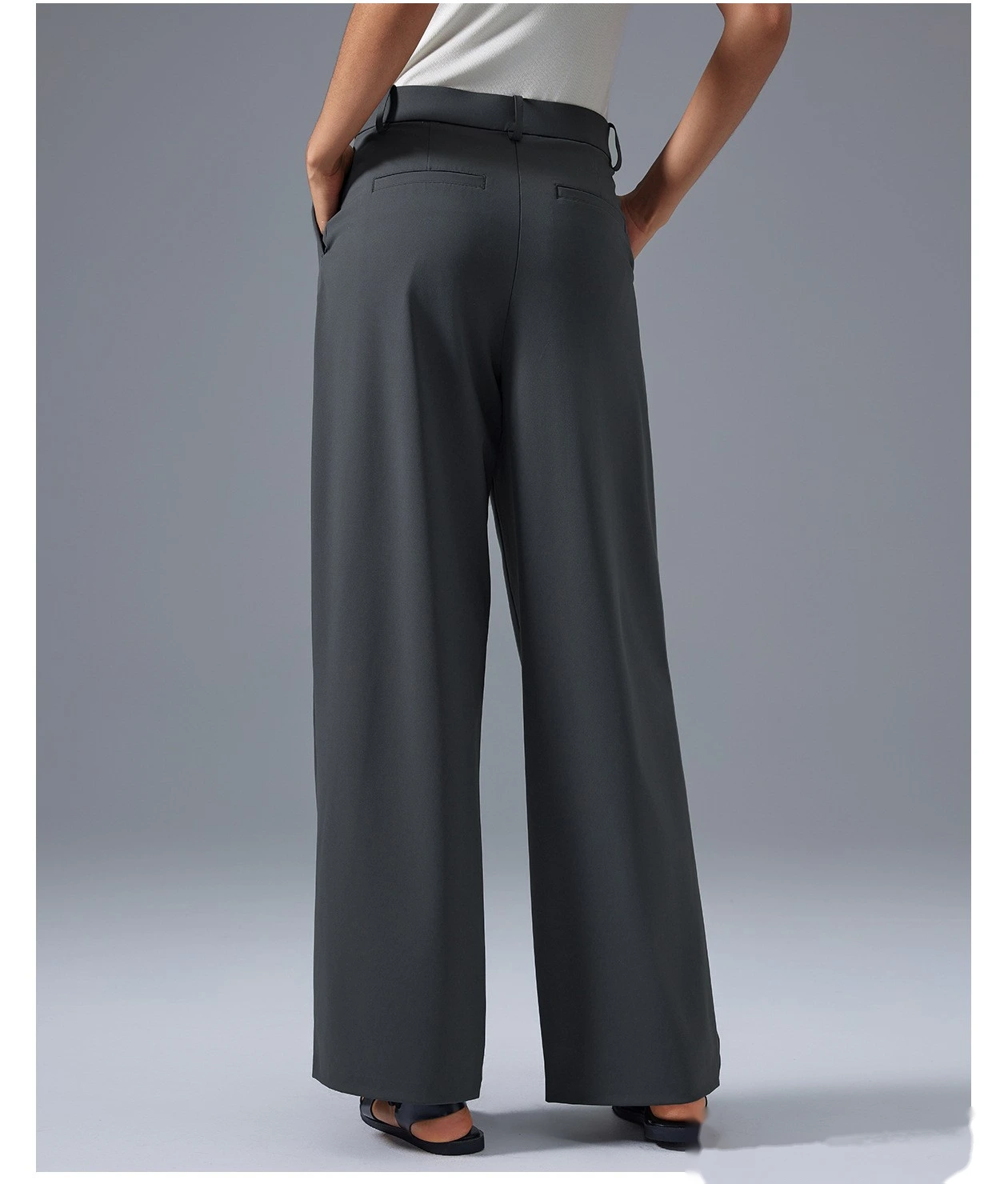 Customized women's loose wide-leg pants with high waist drape breathable straight pants sports casual pants. detail