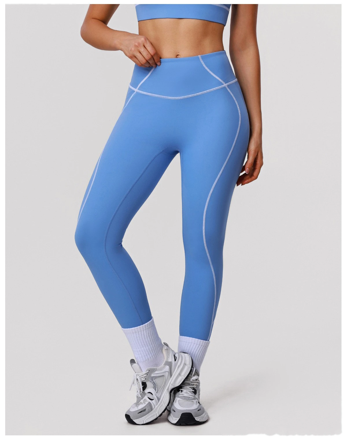 Bulk Custom Women's Yoga Leggings - High-Elastic Color Block Buttery Soft Fitness Pants detail