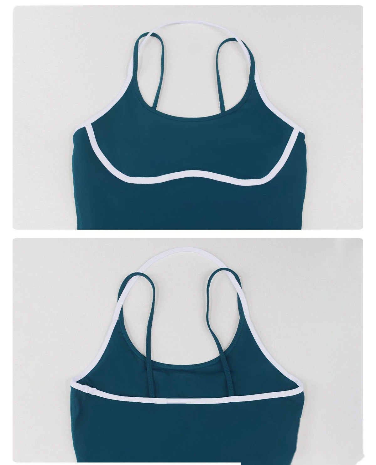 Bulk Custom Slim Fit Sports Bodysuit - Women's Thin-Strap Open Back Yoga Running Fitness Leotard detail