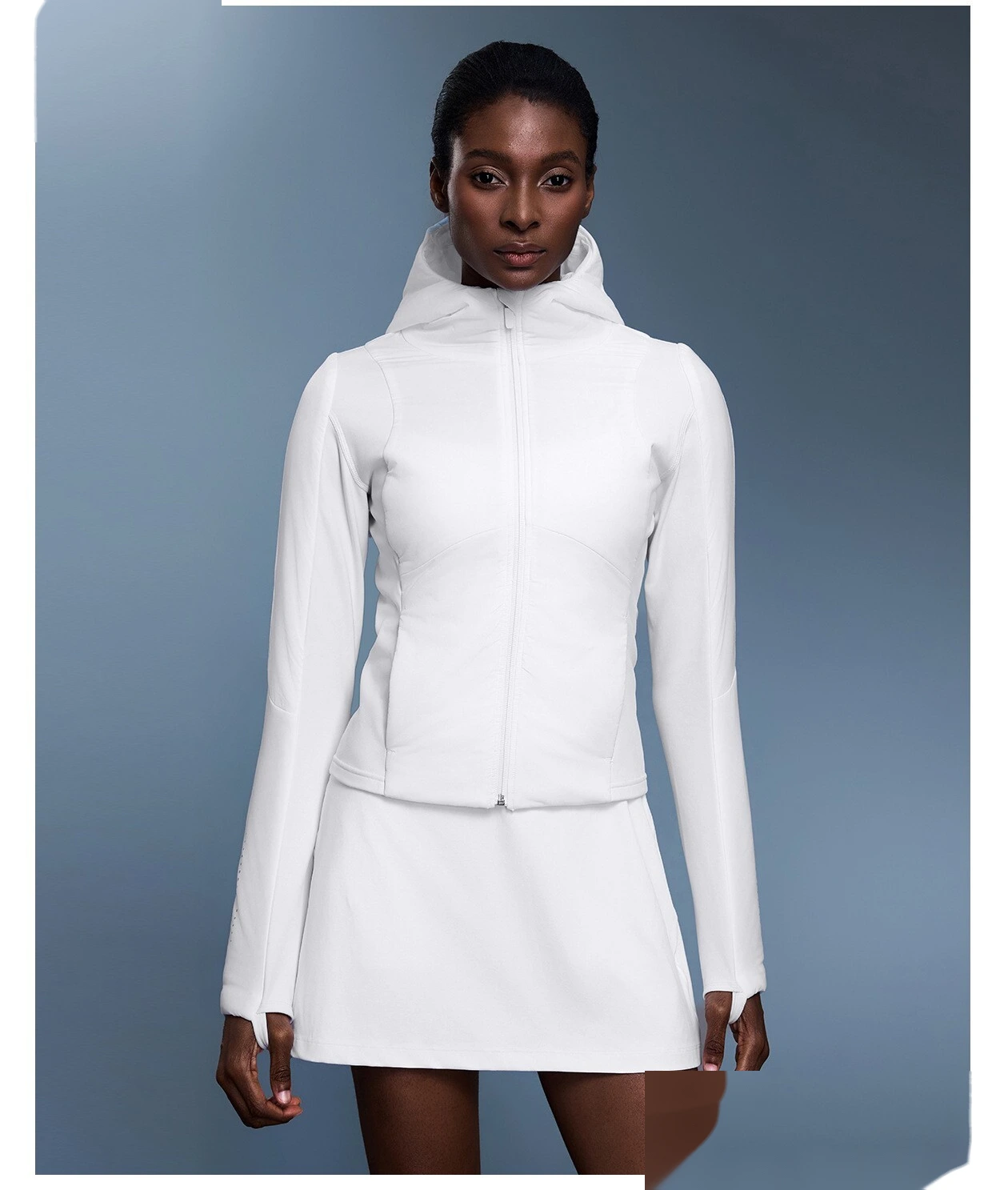 Customized autumn and winter ladies' thin cotton-padded clothes slim and slim plus cashmere cardigan sports hooded coat detail