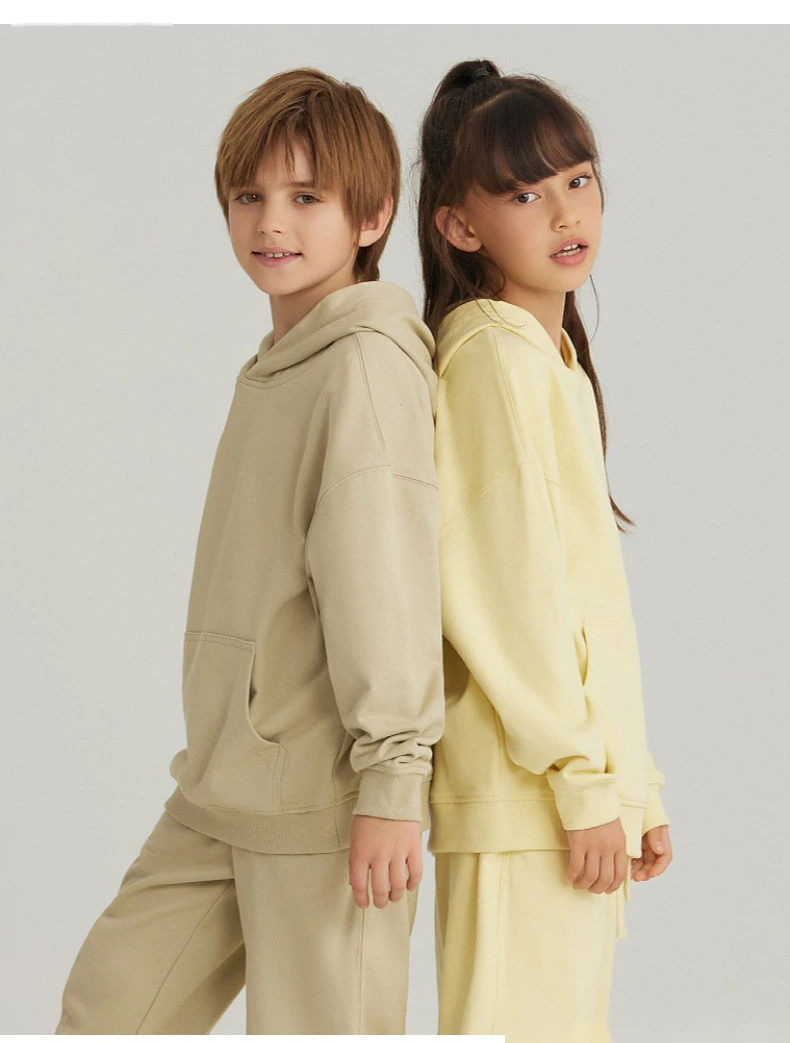 Customized loose cotton terry hooded sweater for boys and girls hoodie detail