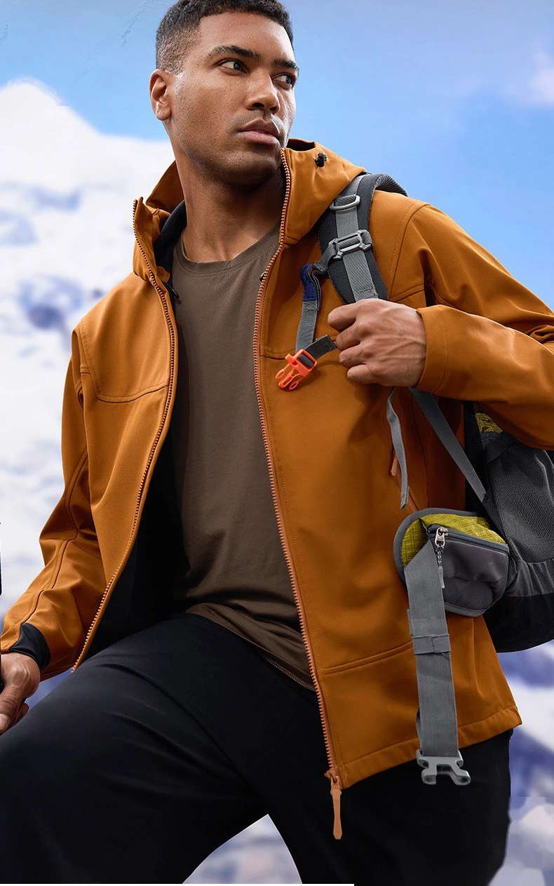 Custom Hooded Outdoor Jacket for Men - Fleece-Lined, Warm, Waterproof & Windproof detail