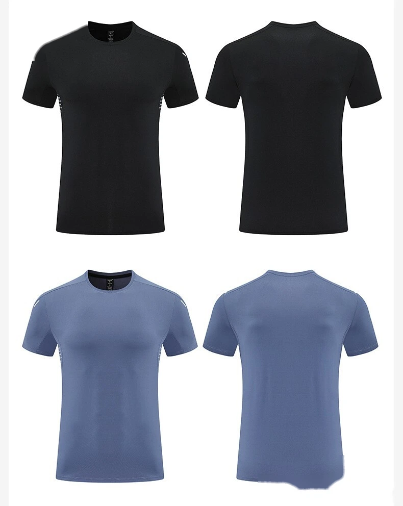 Bulk Custom Men's Quick-Dry Fitness Tee - Crew Neck Reflective Moisture-Wicking T-Shirt for Outdoor Hiking detail