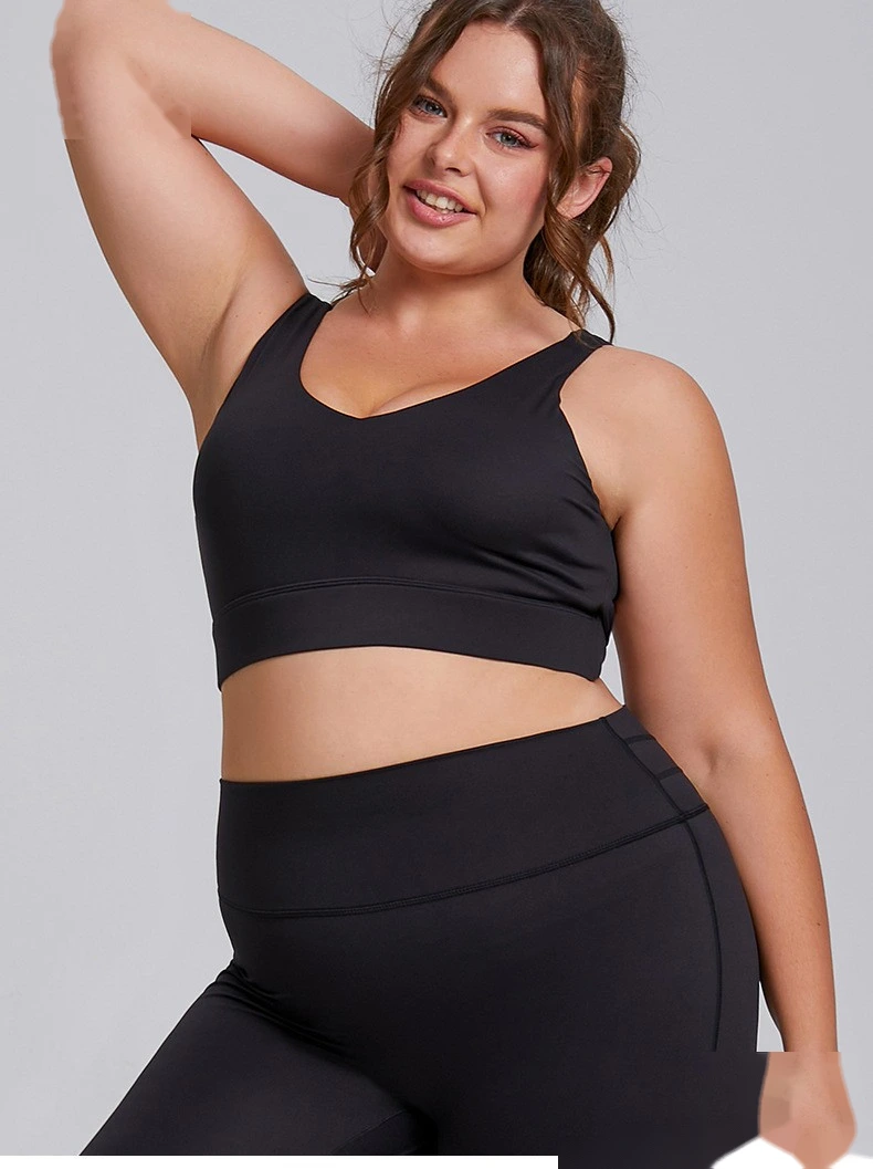 Customized plus size sports bra female sexy beauty back nude sports bra plus size yoga bra detail