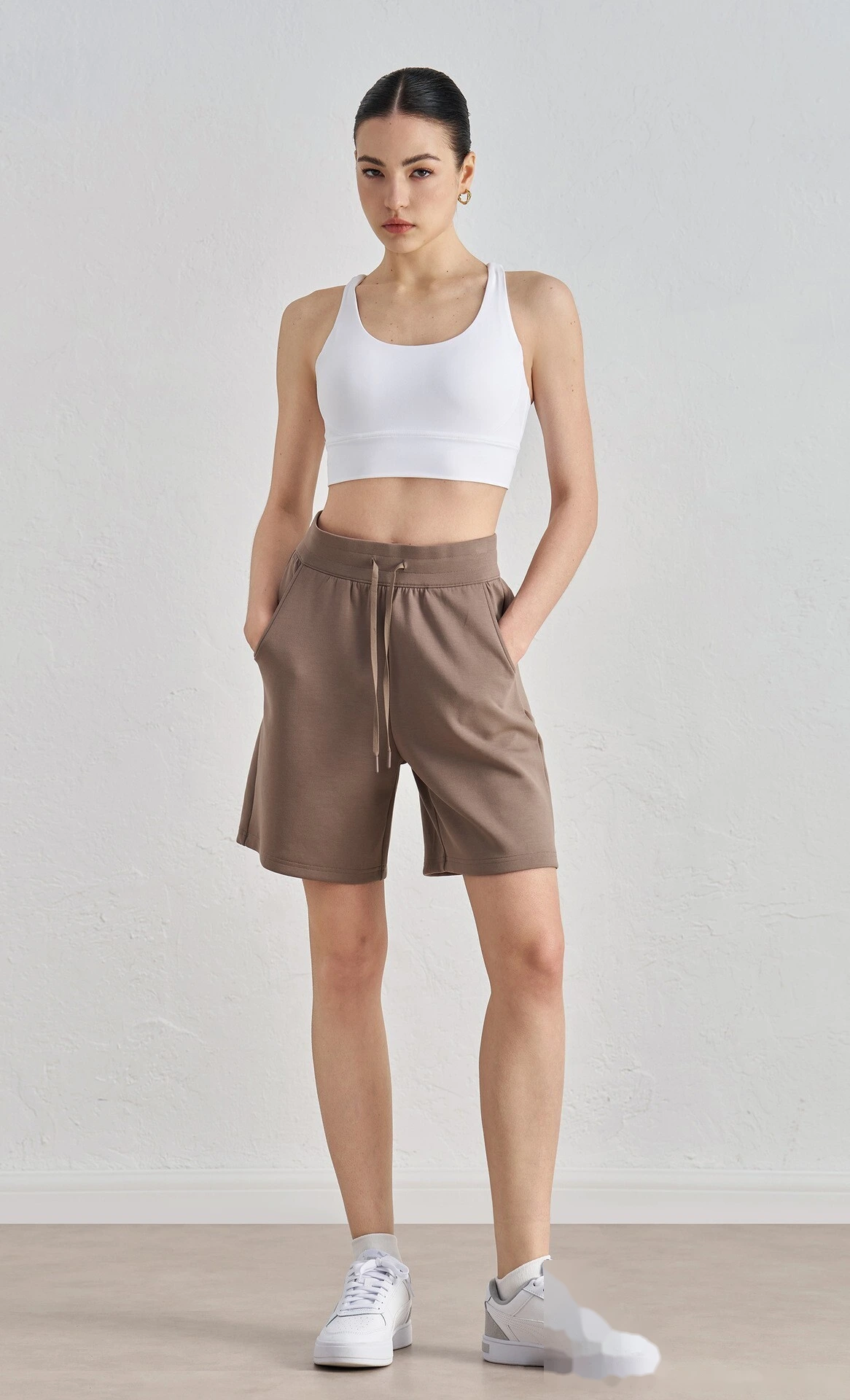 Air layer running shorts loose casual fitness five-point shorts female fitness shorts detail