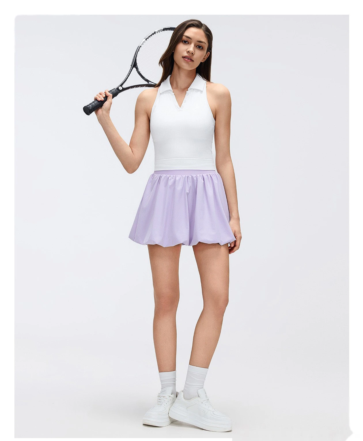Bulk Custom Sports Flowy Skort - Women's Summer Anti-Chafe Ruffle Skirt for Outdoor Yoga Tennis Fitness detail
