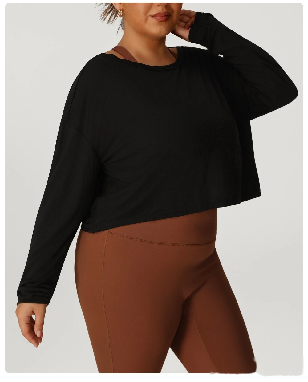 Customized plus-size sports smock breathable jacquard plus-size yoga clothes T-shirt detail