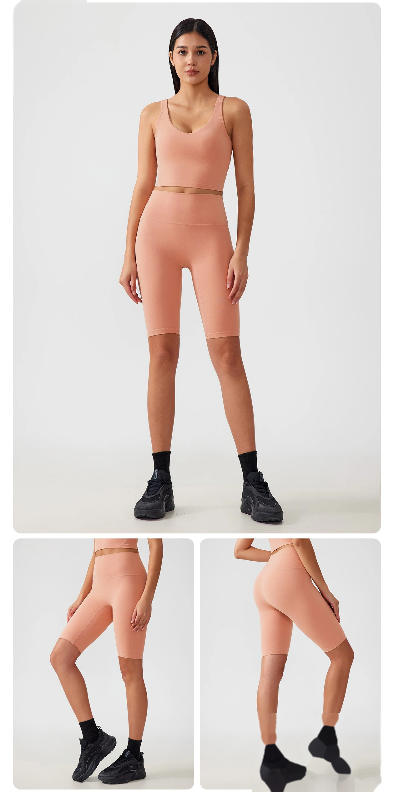 Custom-made yoga shorts with no embarrassing lines, belly-lifting and hip-lifting fitness pants. detail