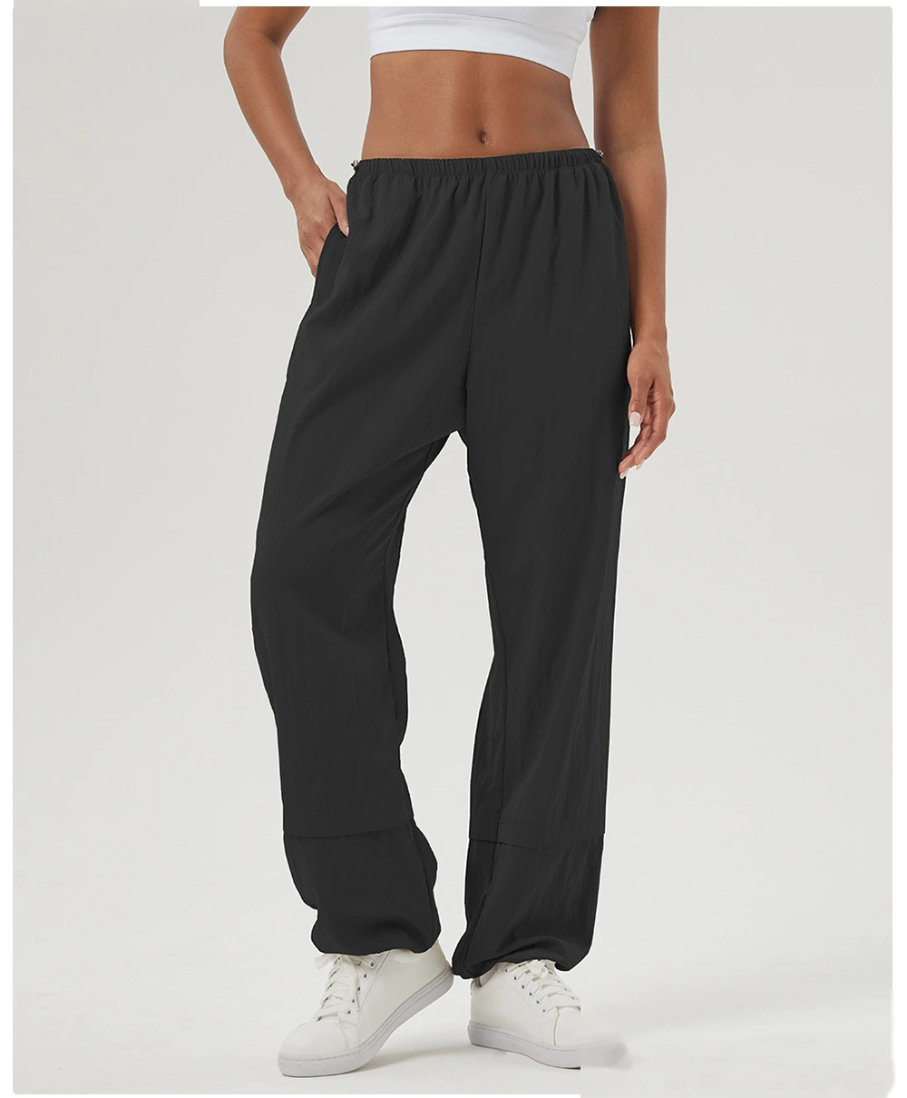 Custom-made loose casual overalls women's high-waisted leg straight pants autumn and winter outdoor sports pants detail
