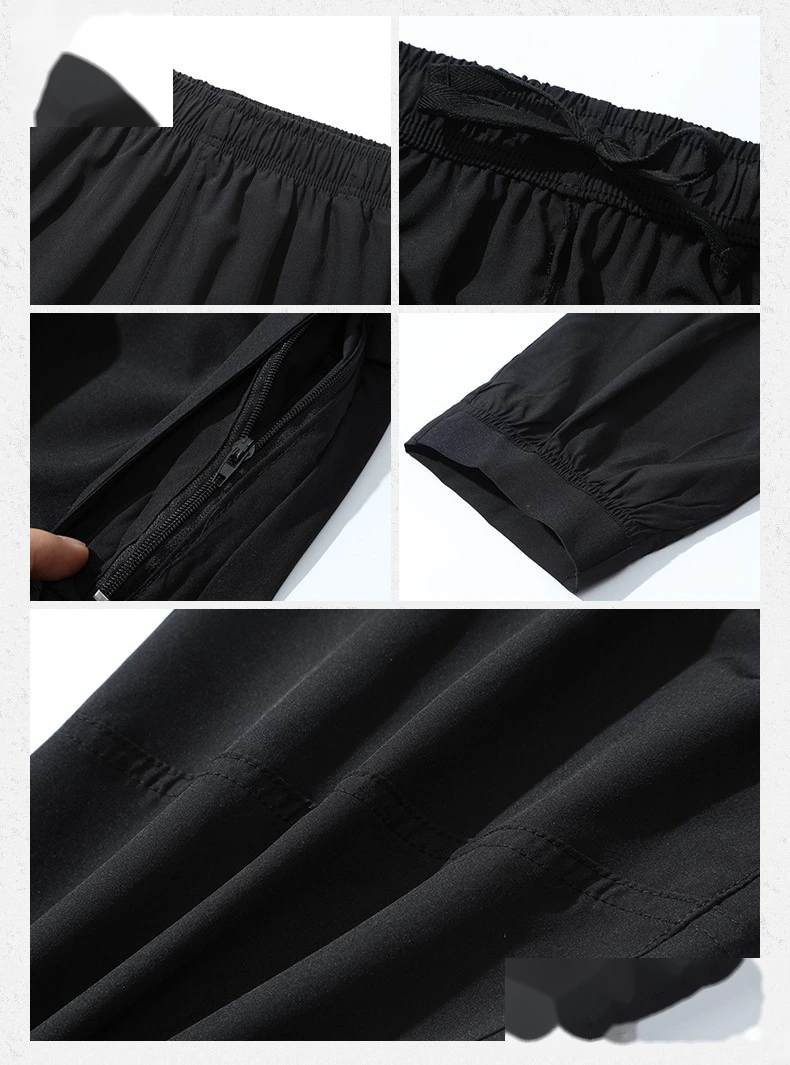 Mens jogger pants elastic outdoor running quick dry trackpants detail